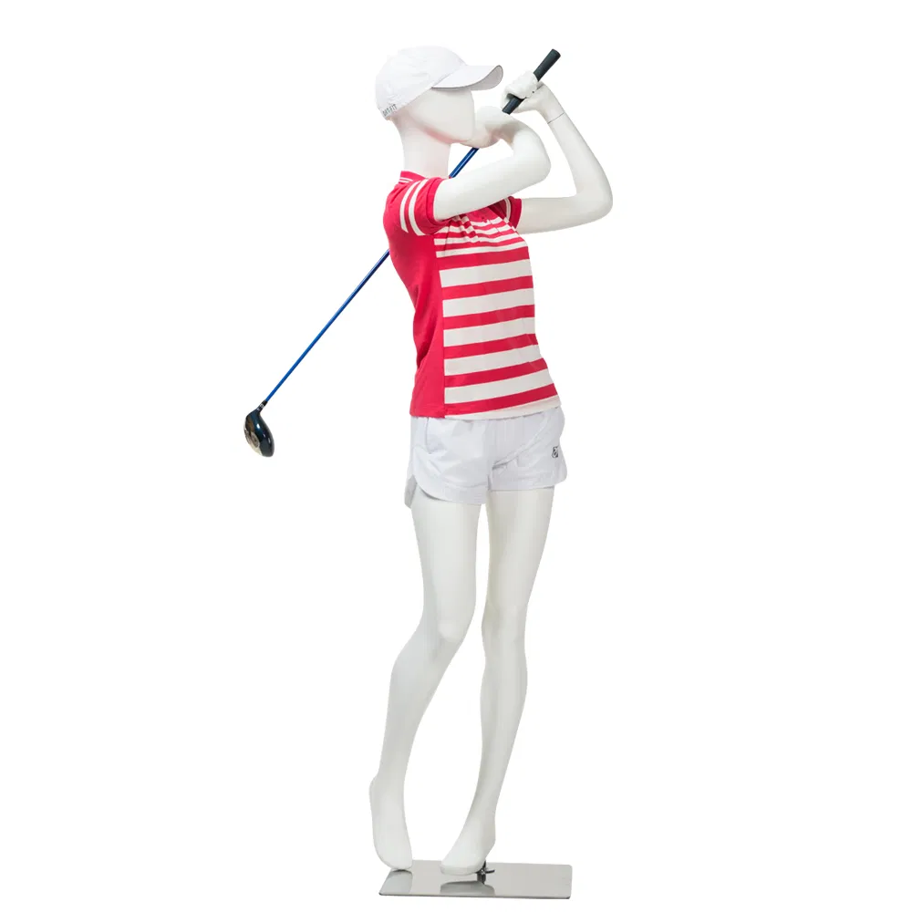 Full-Body Standing Golf Pose Female Sport Mannequins for Model Display Women Mannequin with Stand