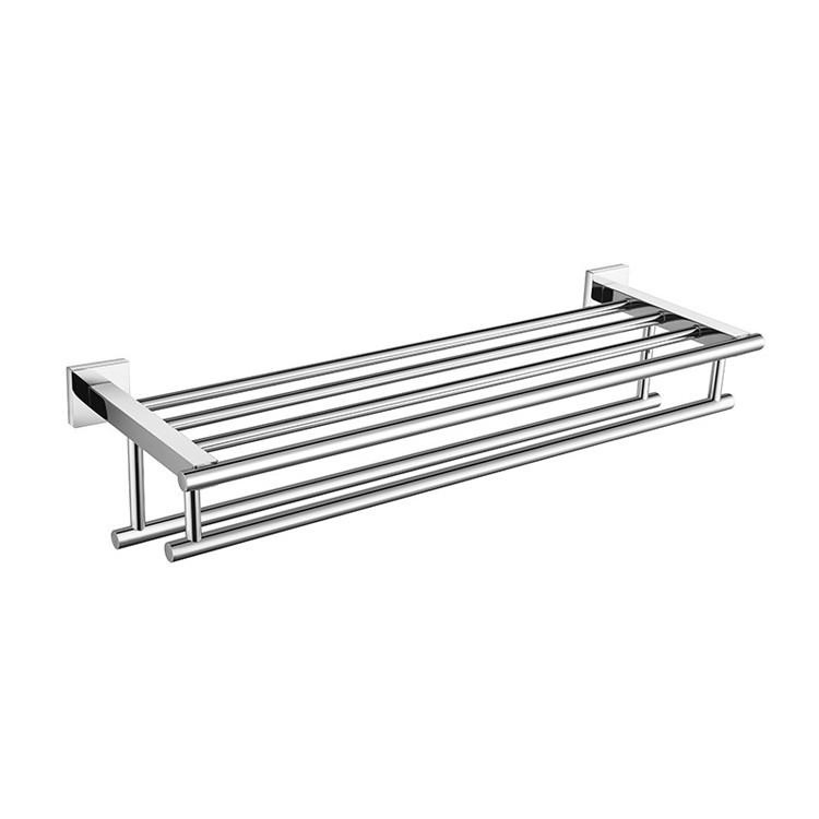 Bathroom Aluminum Towel Rack Black Shelf Bathroom Towel Bar Wall-Mounted Storage Rack Hanger
