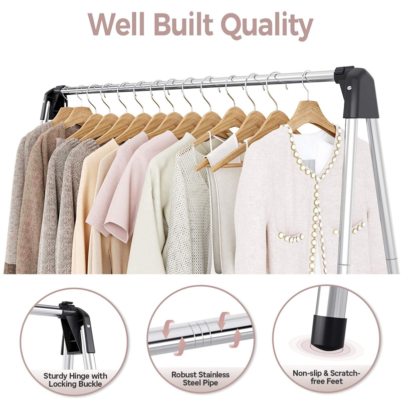 Sanipro Stainless Steel Foldable Laundry Hanger Dryer Indoor Outdoor Free-Standing Large Capacity Portable Clothes Drying Rack