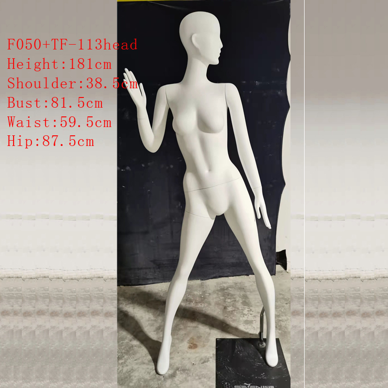Fiberglass Standing White Female Model Full Body Mannequin