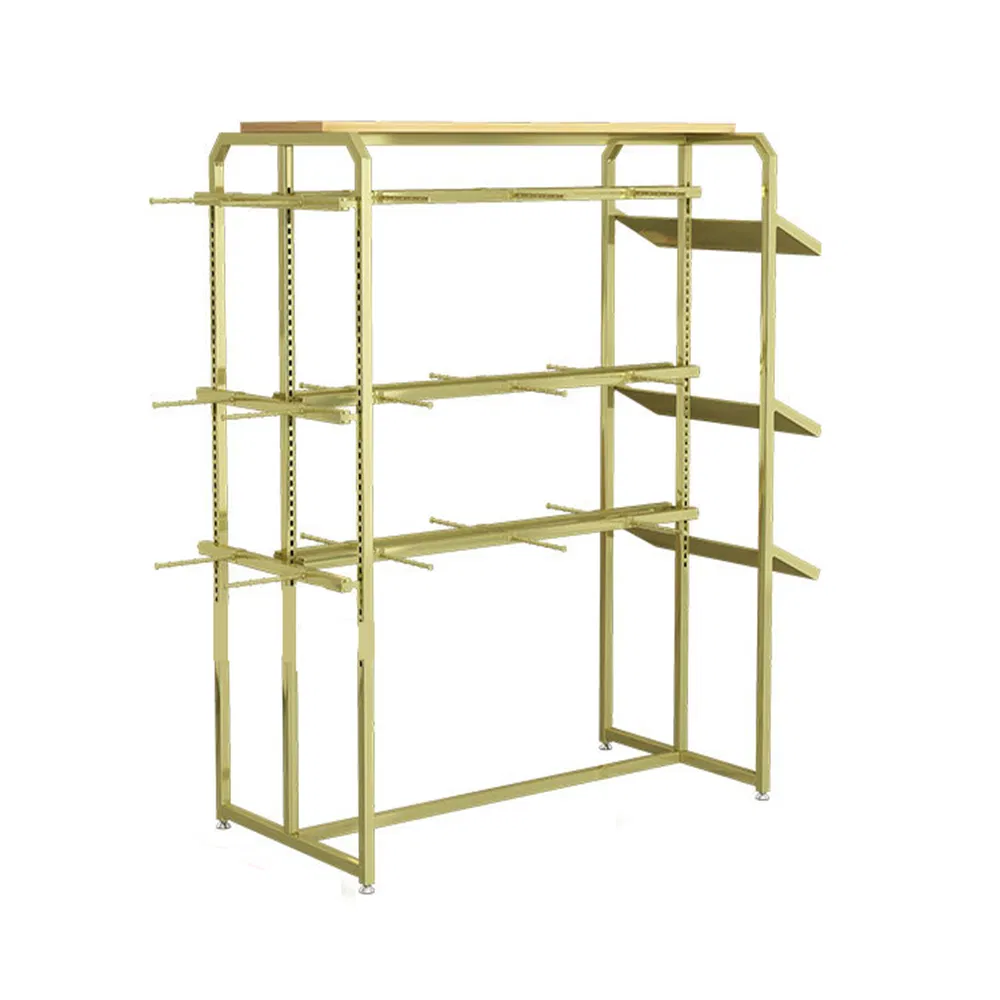 Direct Deal Adjustable Multi-Layer Double-Sided Shorts/Bras/Socks Display Rack in Black/White/Gold Made of Iron for Clothing Store