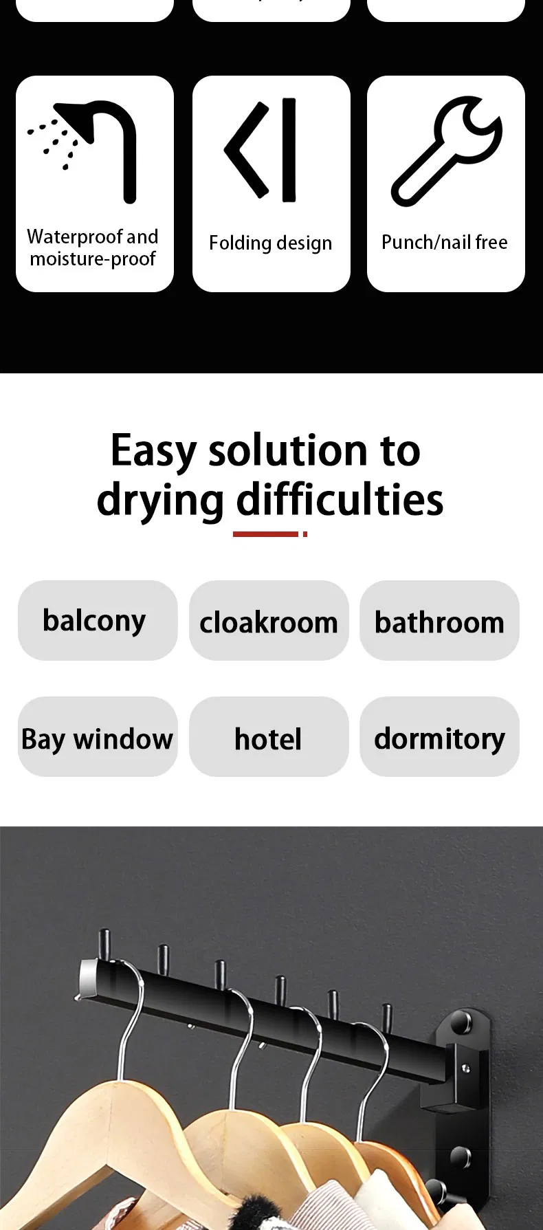 Foldable Hook Rack Detail 2