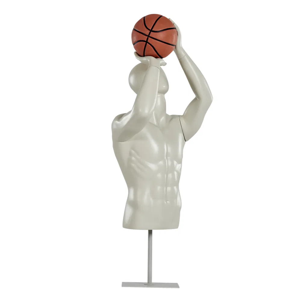 Sport Basketball Pose Half Upper Body Male Mannequin for Fashion Store Display
