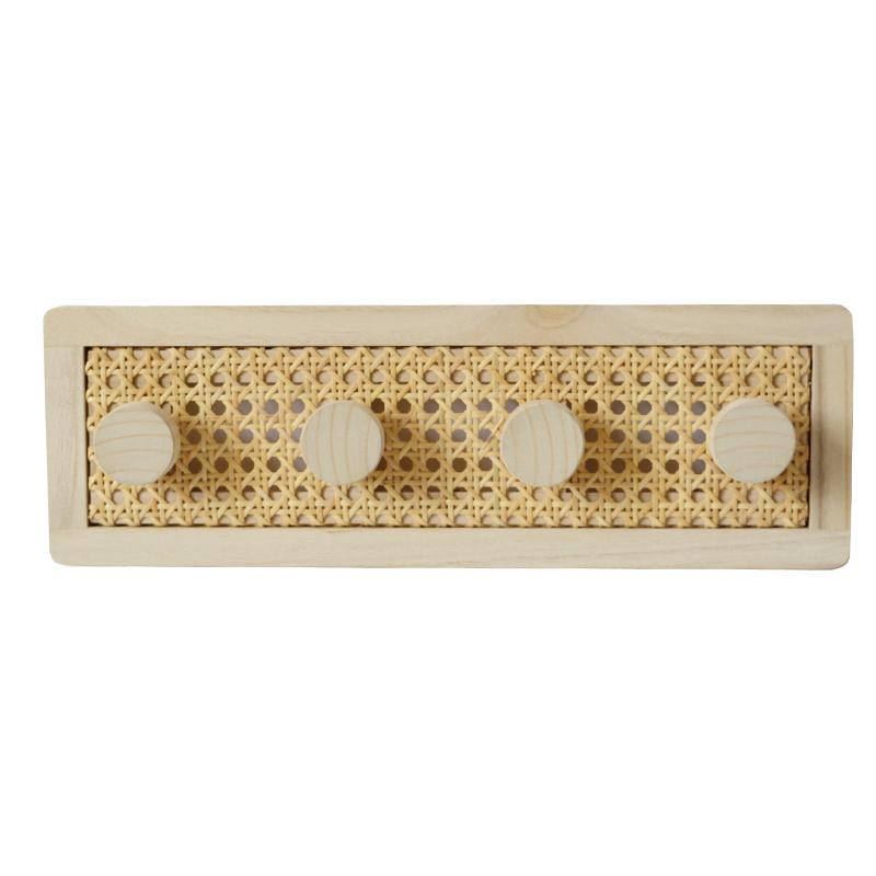 Modern Bamboo Household Entryway Bedroom Wall Mounted Coat Rack Hanger Clothes Hooks