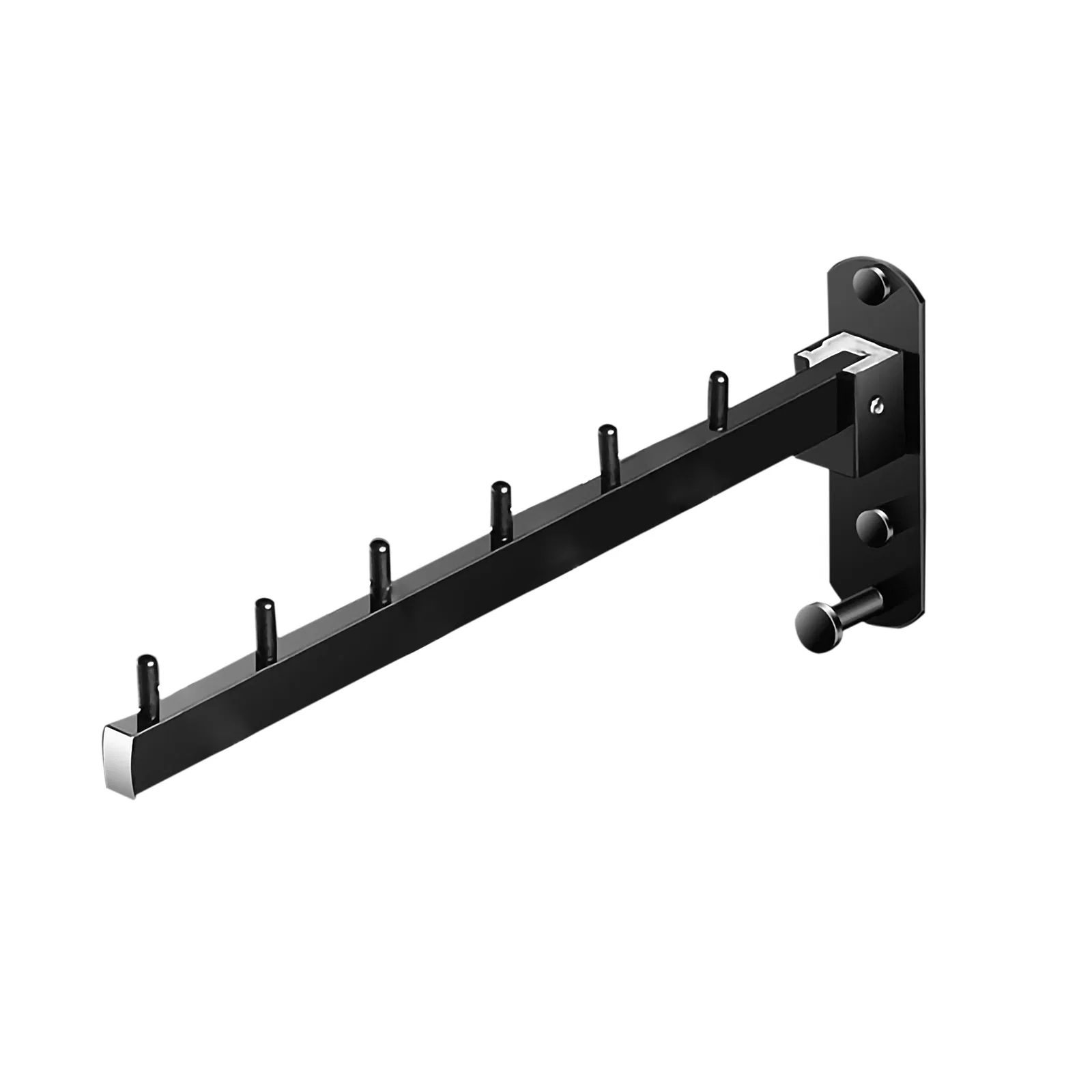 Heavy-Duty Stainless Steel Foldable Hook Rack: 90° Folding, Space-Saving Wall-Mounted Coat Hanger for Home/Commercial Use