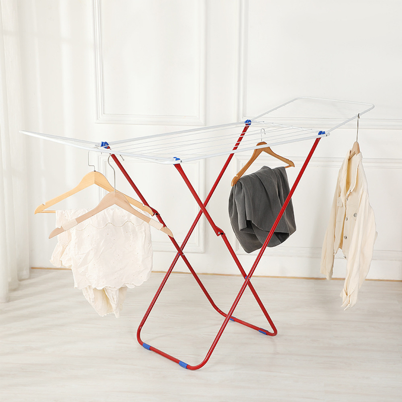 Sanipro Balcony Bathroom Convenient Storage Space Floor-Standing Adjustable Laundry Dryer Clothes Hanger Foldable Drying Rack