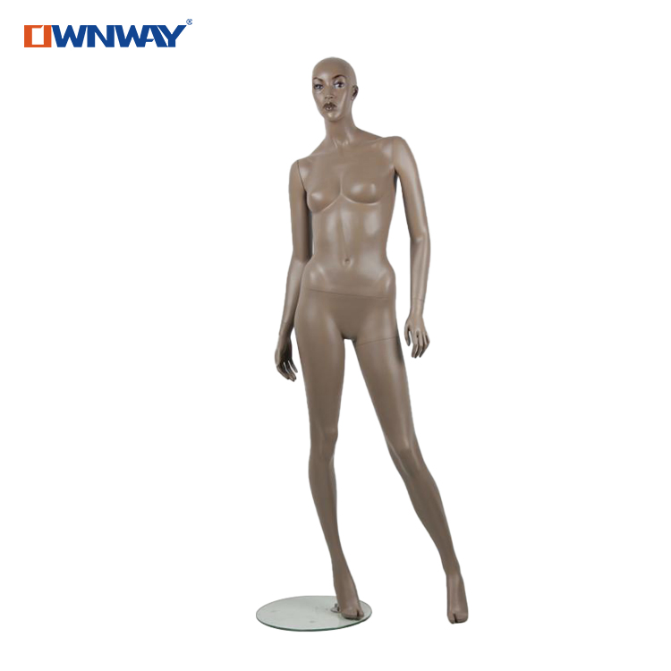 High Quality African American Glossy Female Mannequin with Make up Face