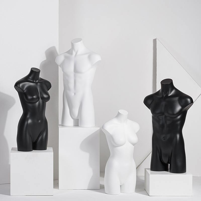 Half Body Male Mannequin Doll Torso Dummy Plastic Male Mannequin for Sale