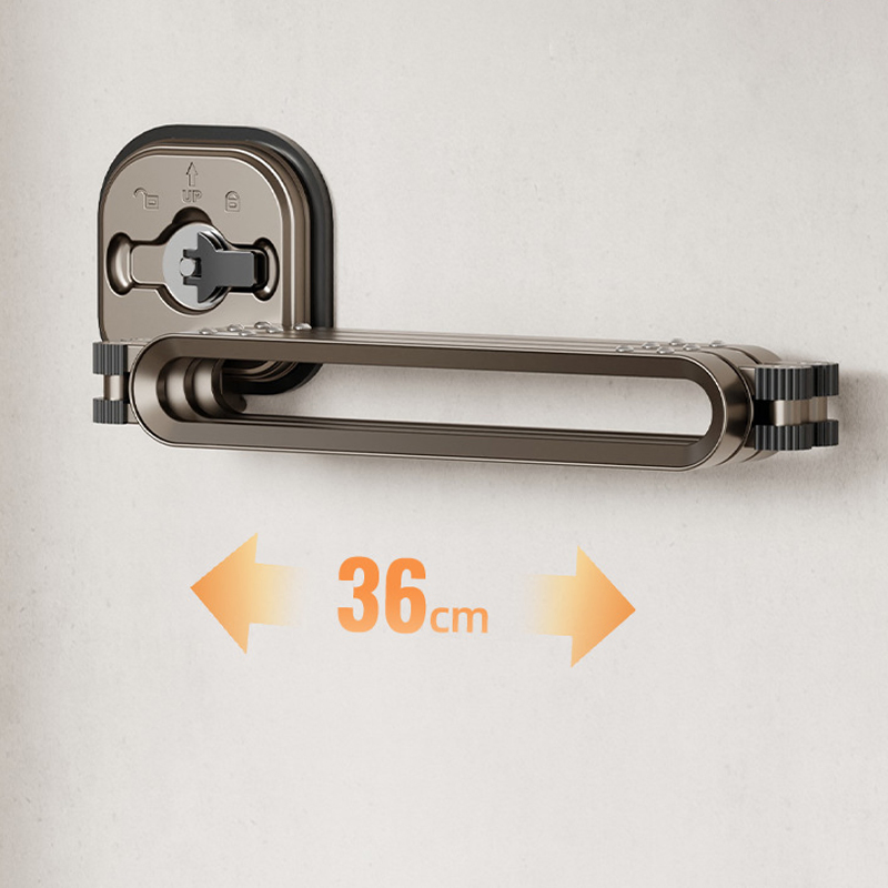 Sanipro Portable Punch-Free Wall-Mounted Tri-Fold Retractable Clothes Drying Hanger Collapsible Laundry Clothing Rack