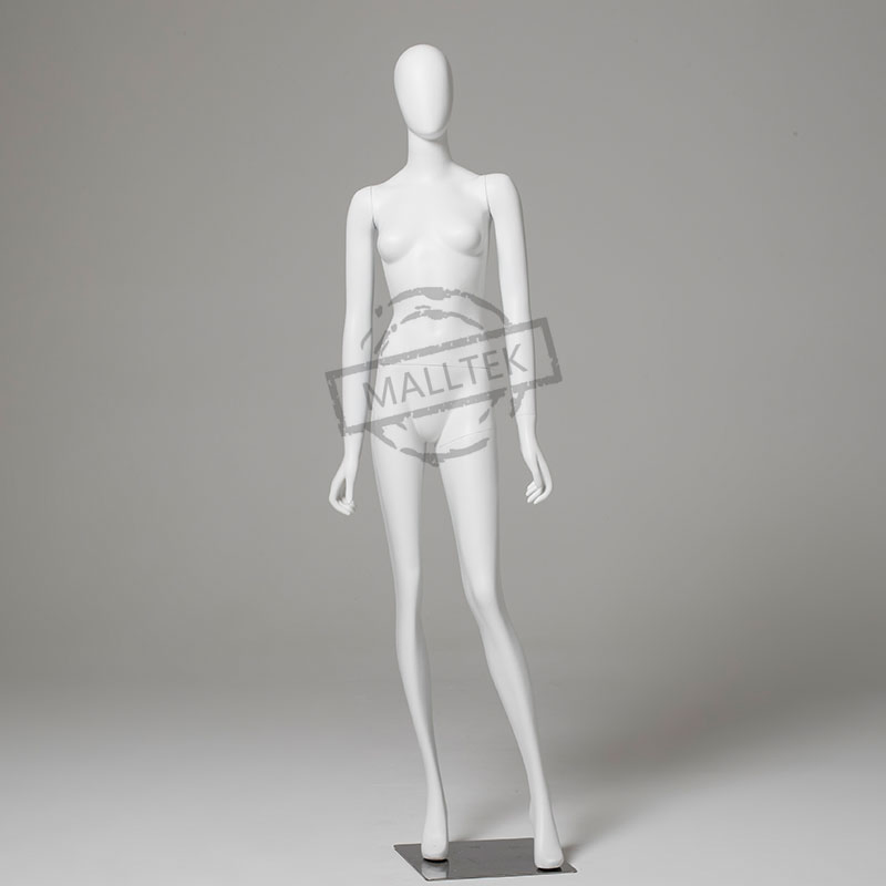 Realistic Women Fiberglass Display White Egg Face Mannequin
