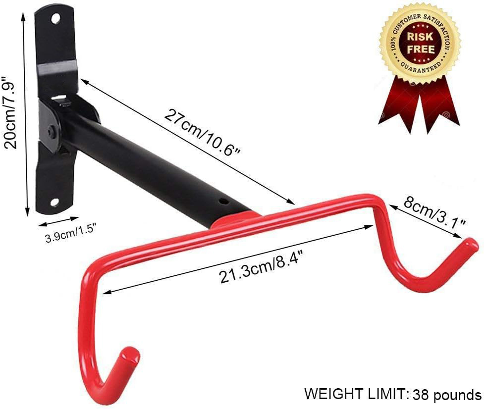 1X/2X Bike Bicycle Storage Hanger Hook Stands Steel Rack Wall Mounted Mount