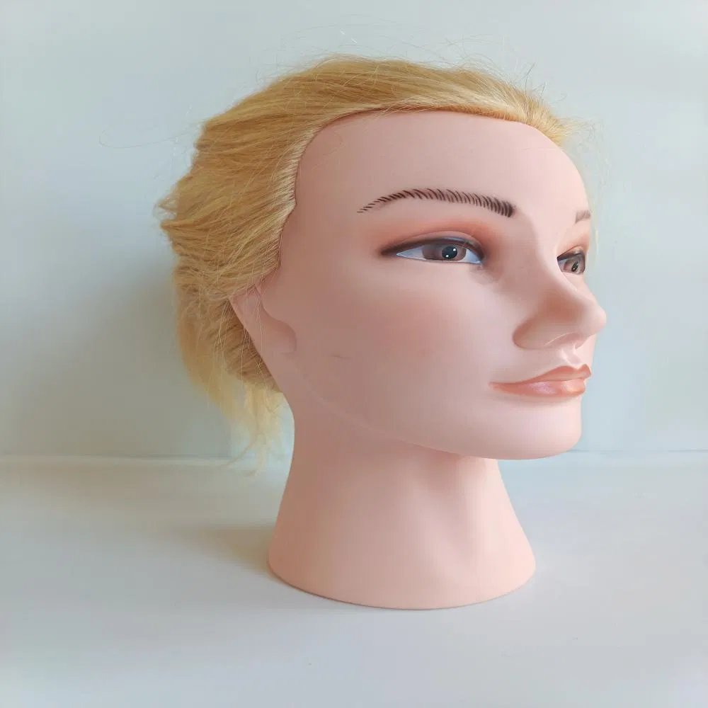Realistic 100% Human Hair Mannequin Head for Hair Training