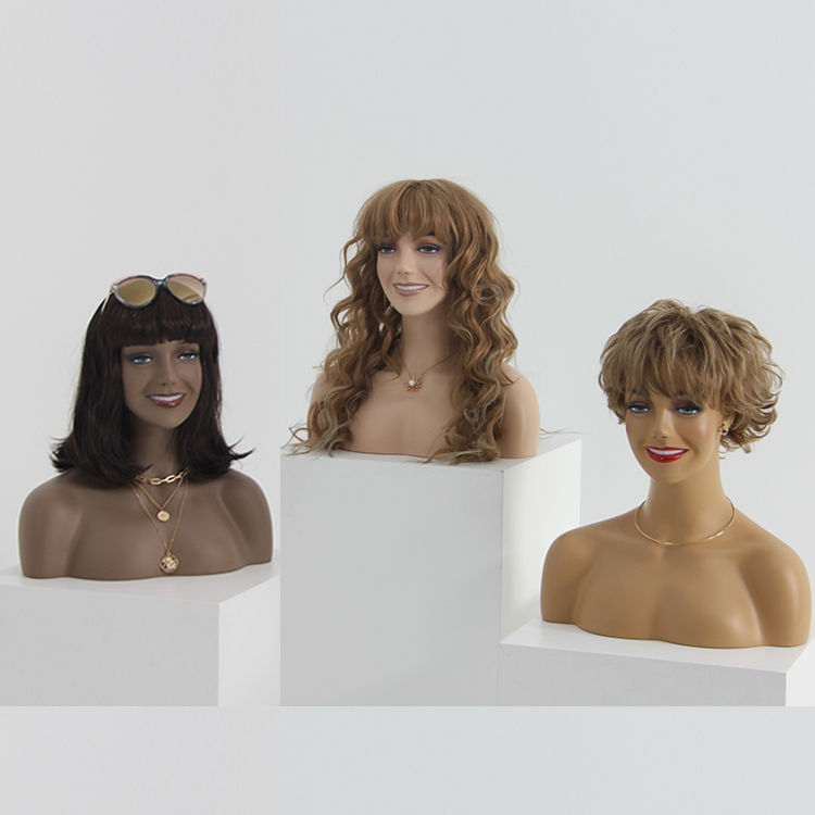 Wholesale Makeup Face Realistic Female Mannequin Head Bust Mannequin Head with Shoulders for Wigs Display