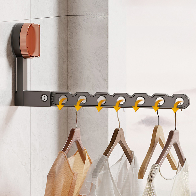 Sanipro Portable Wall Mount Laundry Hanger Folding Clothes Dying Rack with Suction Cup