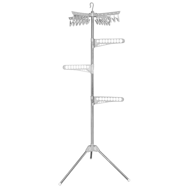 Sanipro Wholesale 3 Tiers Clothes Drying Racks Telescopic Height Laundry Towel Airer Dryer Floor Standing Clothing Hanger