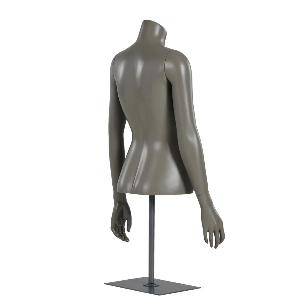 Adjustable Height Bust Female Half Body Mannequin Torso with Arm
