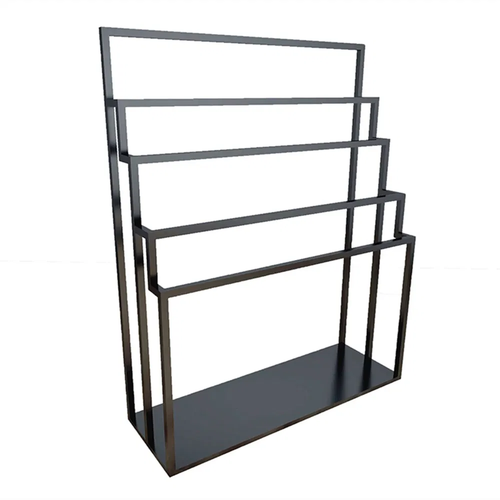 Best Price Floor Standing Double-Sided Multi-Layer Display Rack for Belt/Tie in Black/Gold/White with Hook Made of Iron Material for Clothing Store