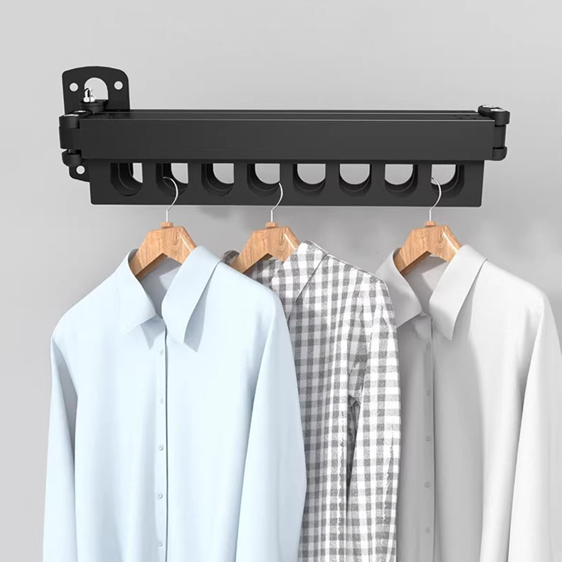 Sanipro Bathroom Balcony Tri-Fold Laundry Space Saver Wall Mounted Hanging Dryer Rack Collapsible Clothes Drying Hanger