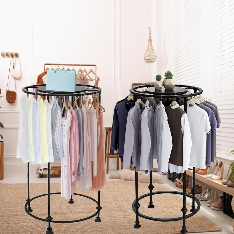 Circular Clothes Rack: Retail Store Garment Display Hanger