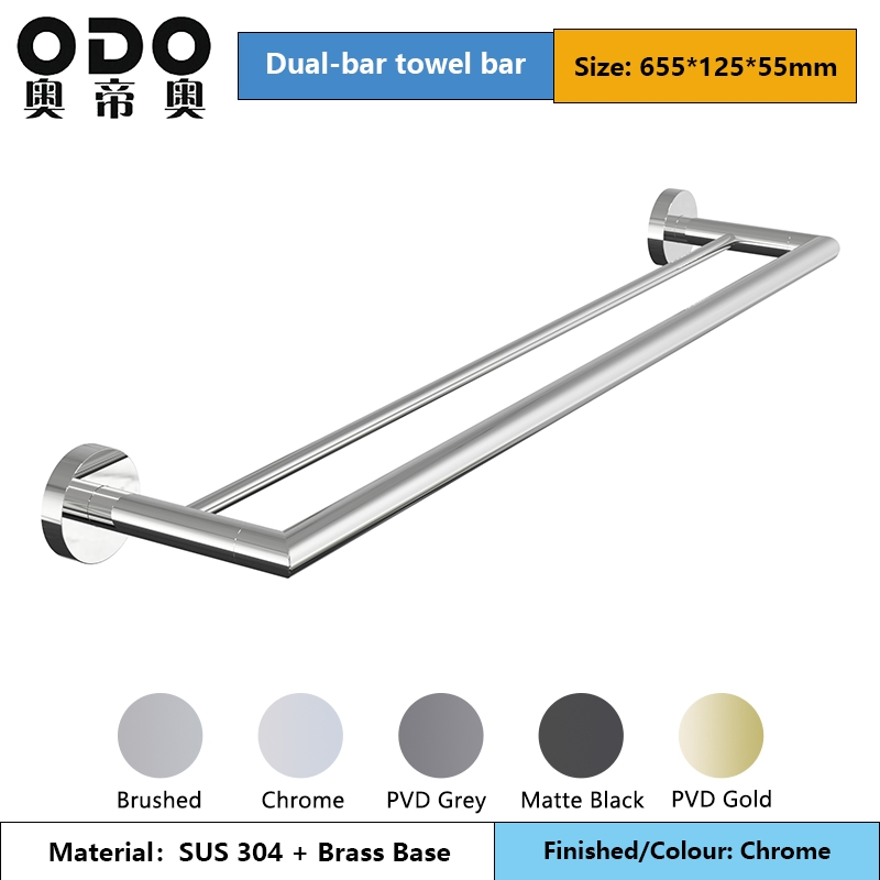 Bath Double Towel Bars Towel Rack for Bathroom Wall Mount Towel Holder Heavy Duty SUS304 Stainless Steel Towel Hanger Towel Rail