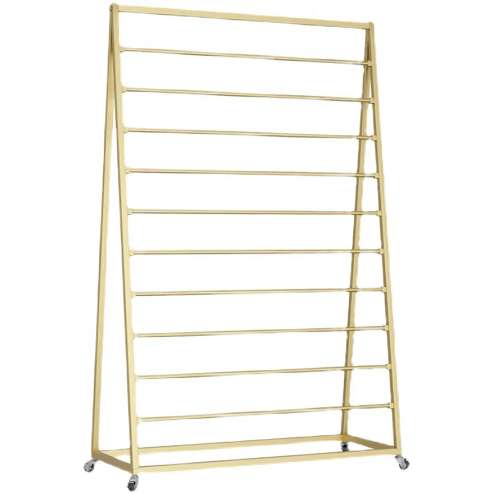 Creative New Design Floor Standing Multi-Layer Scarf/Silk Scarf/Pants Storage Display Rack in Gold/Black/White Made of Iron Material for Couture