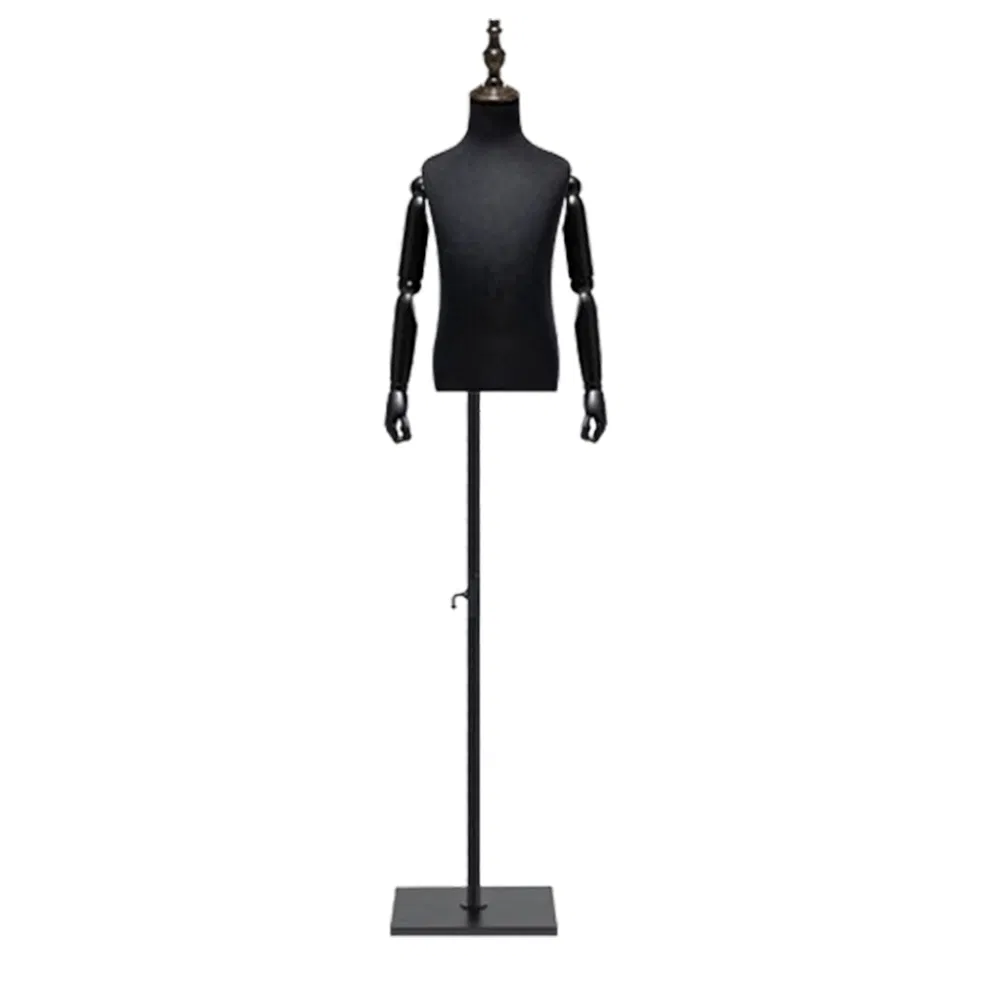 Best Quality Half Body Cloth Covered Mannequin in Matt/Glossy White/Black with Head and Different Size Made of PP/PE/ABS/Fiberglass for Children Clothes Display