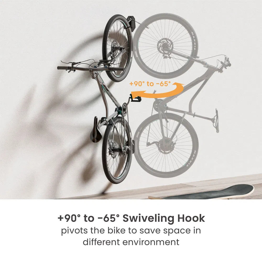 Vertical Wall Mounted Bike Storage Parts Garage Mount Bicycle Accessories Hanger Rack Storage for Indoor Home 2 Pack