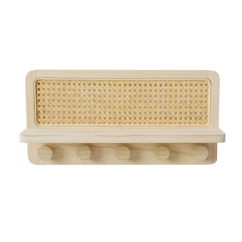 Modern Bamboo Household Entryway Bedroom Wall Mounted Coat Rack Hanger Clothes Hooks