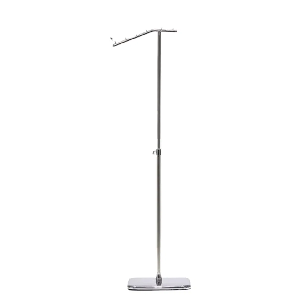 Wholesale Boutique Adjustable Height Floor Standing Garment Display Racks in Golden/Silver with Base Made of Stainless Steel for Clothing Store