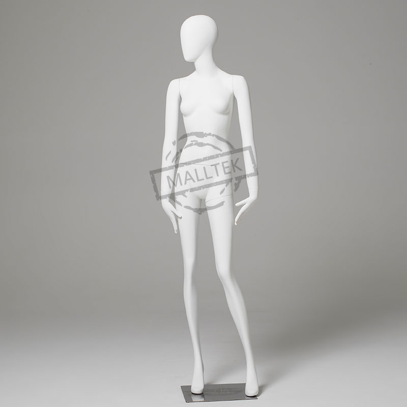 Realistic Women Fiberglass Display White Egg Face Mannequin