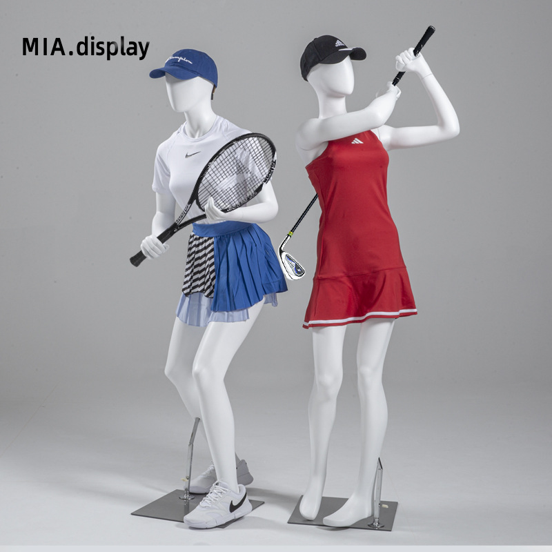 Tennis Sports Mannequin Dynamic Swing Pose Realistic Athletic Figure for Sportswear
