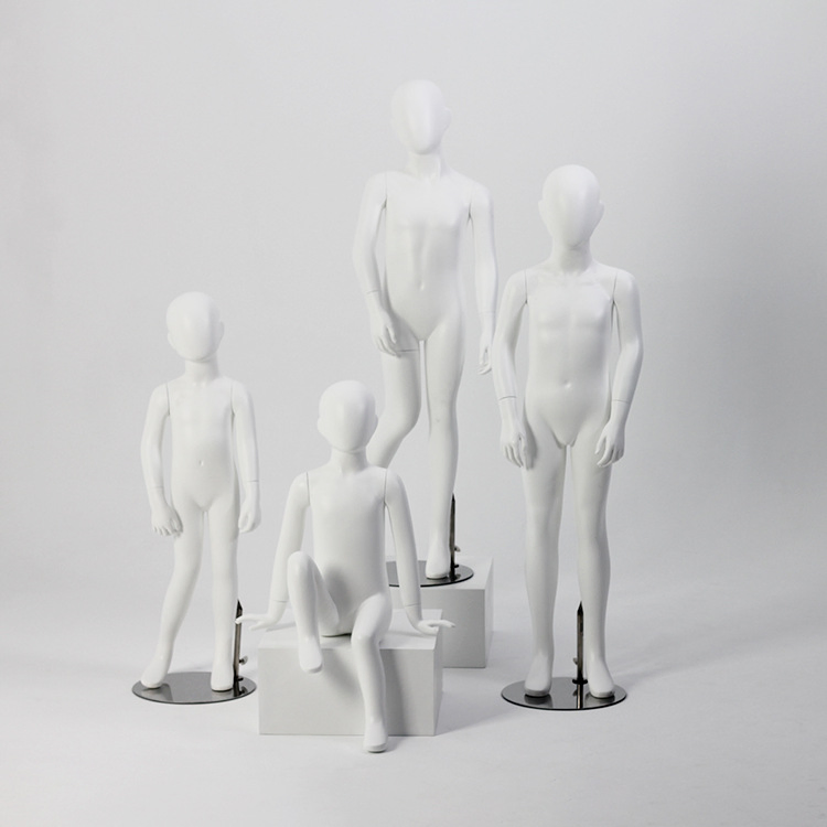 Child Display Clothes Mannequin White Boy Model Full Body Kids Plastic Child Mannequin