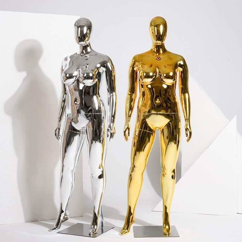 Good Quality Fashion Window Display Durable Recyclable Plus Size Female Plastic Mannequin