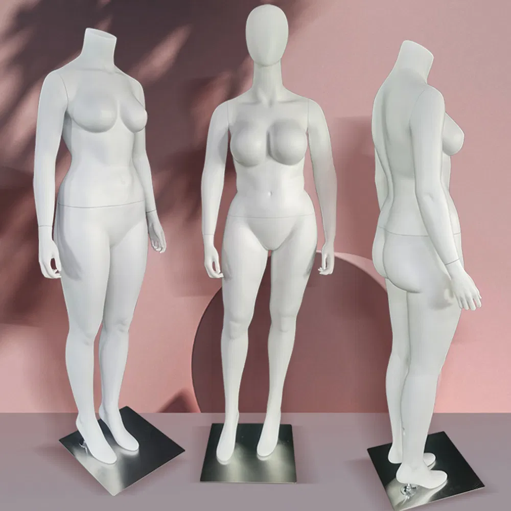 Best Price Headless Mannequin in Matte/Glossy White/Skin with Round/Square Glass/Metal Base Made of PP/PE/ABS/Fiberglass for Female Plus Size Garment Display
