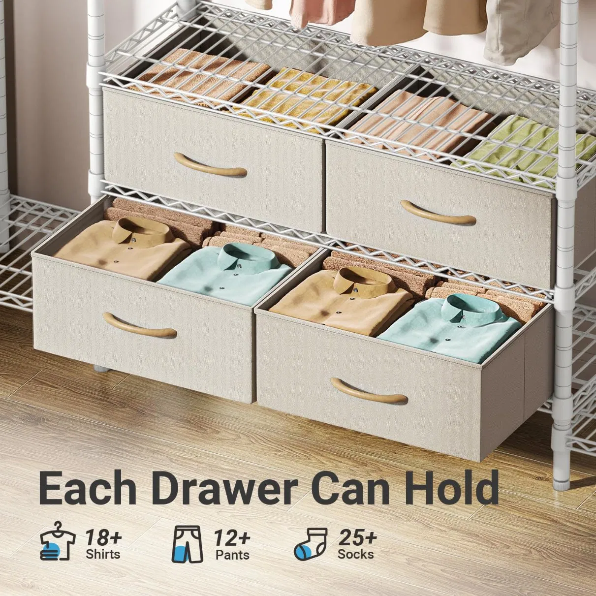 Multi-Functional Combination Clothes Hanger Hole-Free Floor-Standing Hanging Clothes Rack