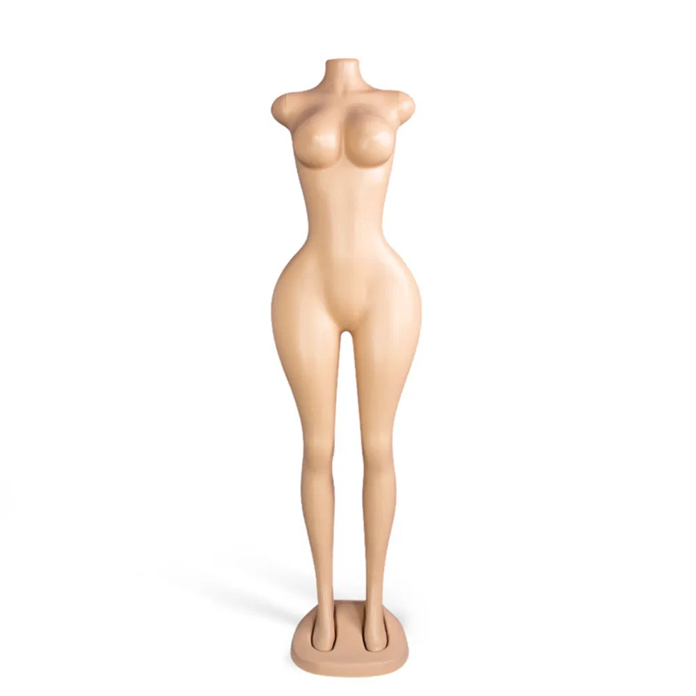 Low Price Standing Plus Size Mannequin in Matt/Glossy Skin with Big HIPS Thin Waist and Plastic Base Made of PP/PE/ABS/Fiber Glass for Female Clothing Display