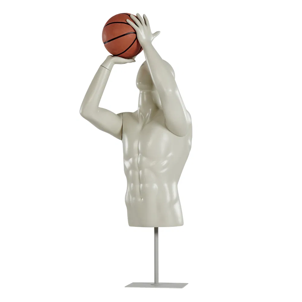 Sport Basketball Pose Half Upper Body Male Mannequin for Fashion Store Display