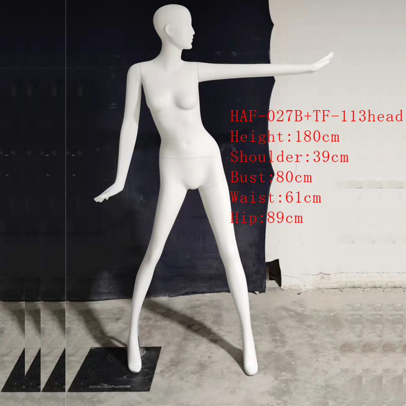 Fiberglass Standing White Female Model Full Body Mannequin
