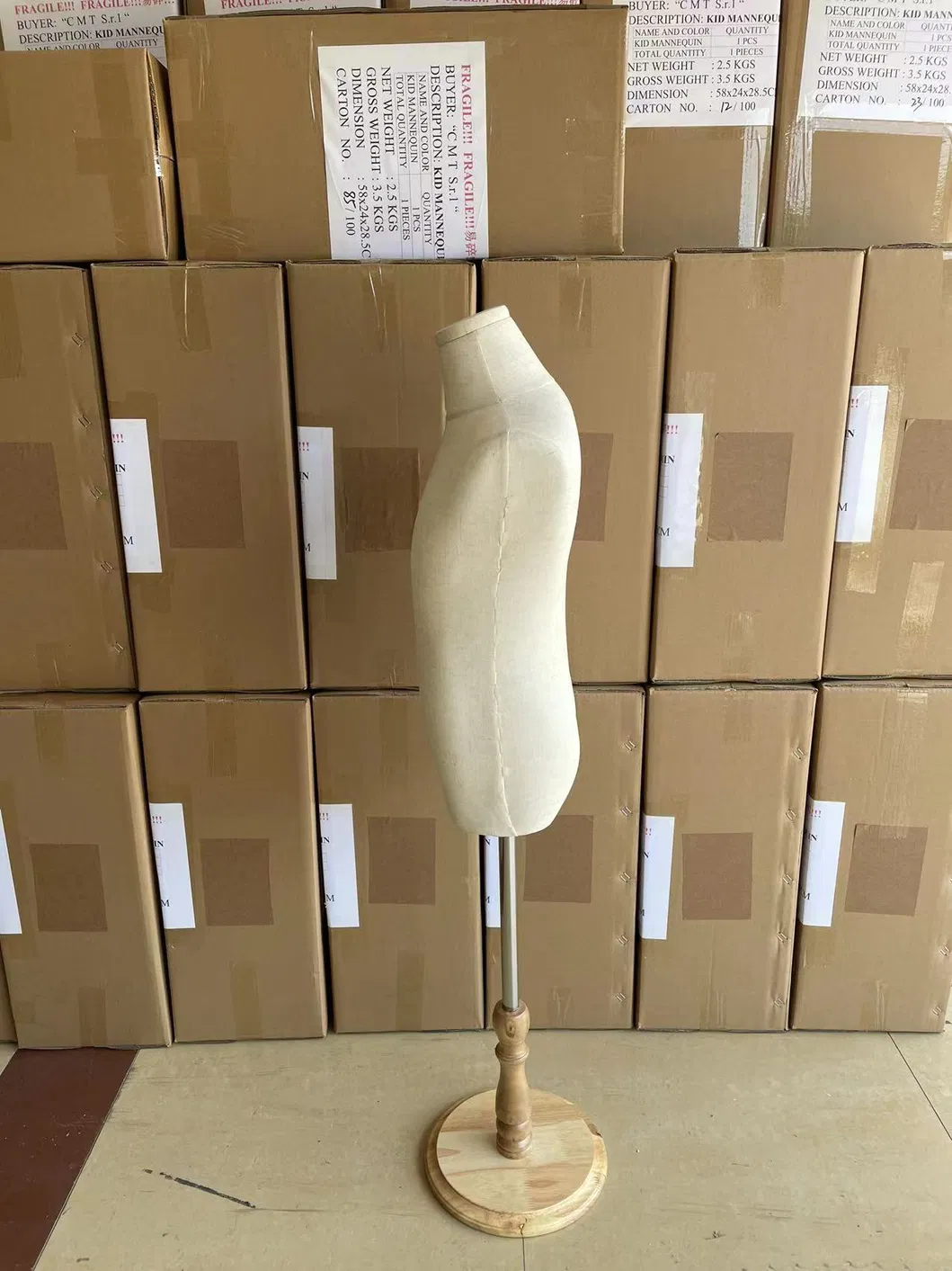 Natural Color Linen Coating Children Suits Display Kid Mannequin