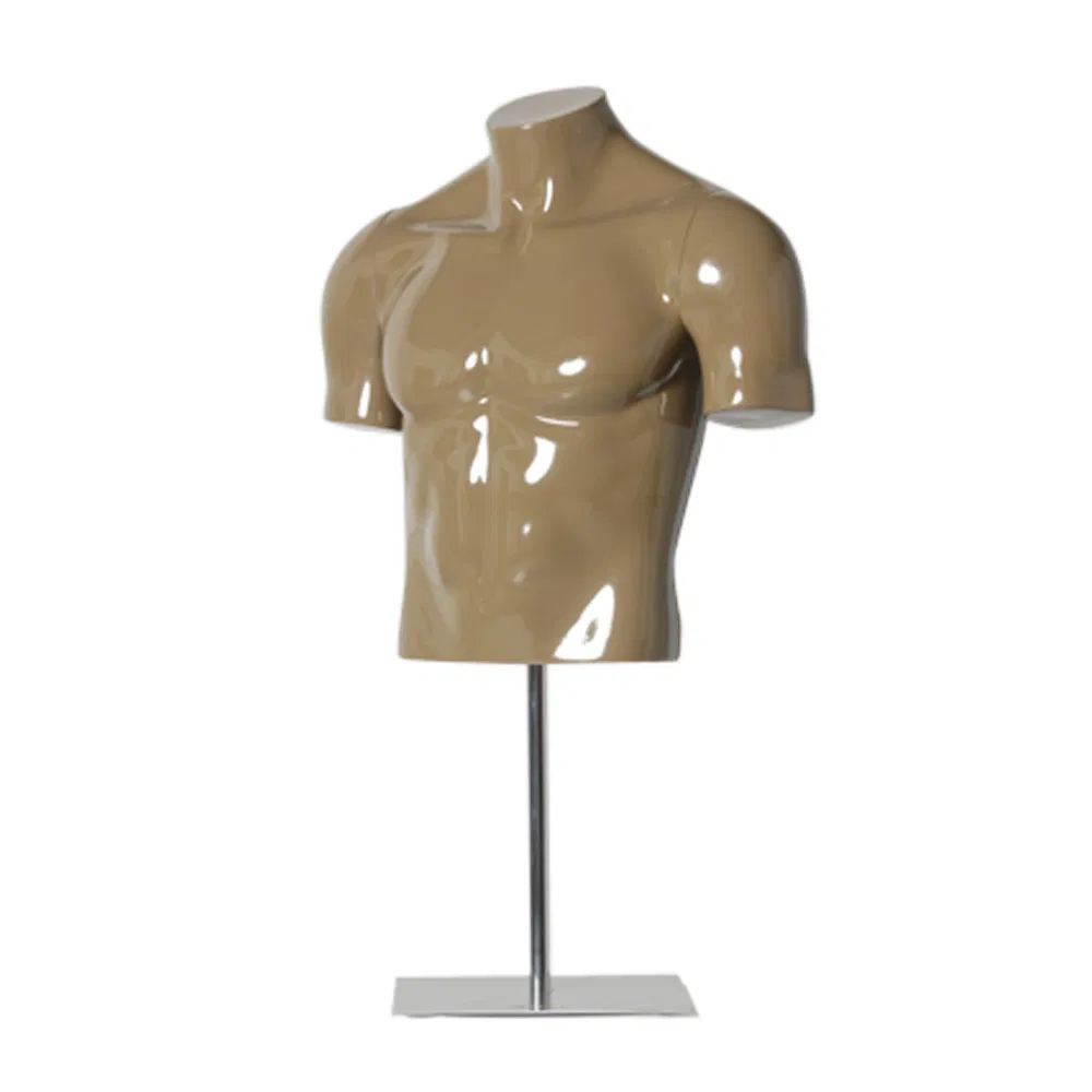 Window Display Half Body Male Torso Mannequin with Arms Fiberglass Men Upper-Body Model
