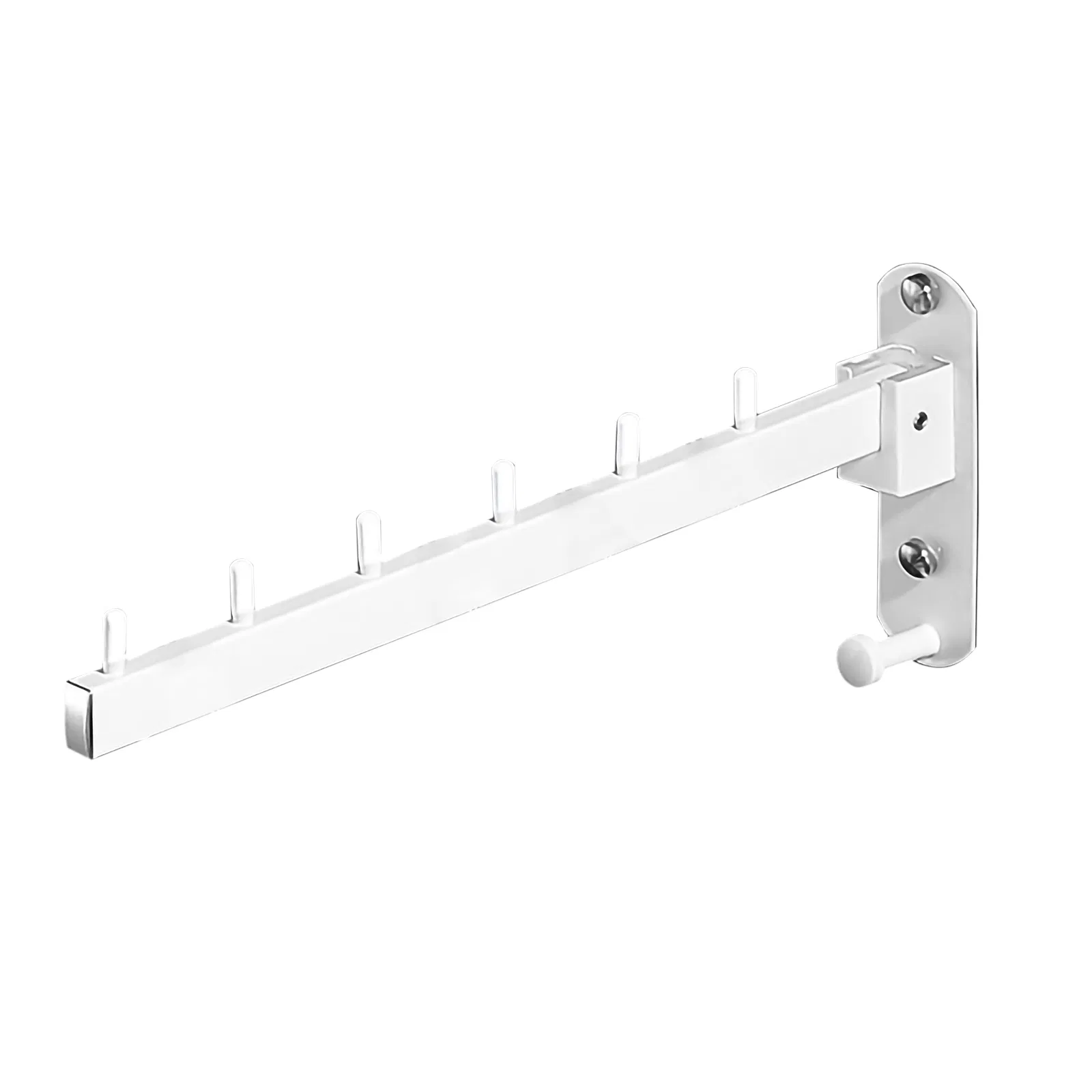 Heavy-Duty Stainless Steel Foldable Hook Rack: 90° Folding, Space-Saving Wall-Mounted Coat Hanger for Home/Commercial Use