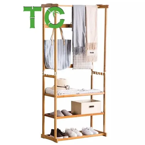 Bamboo Clothing Rack 1