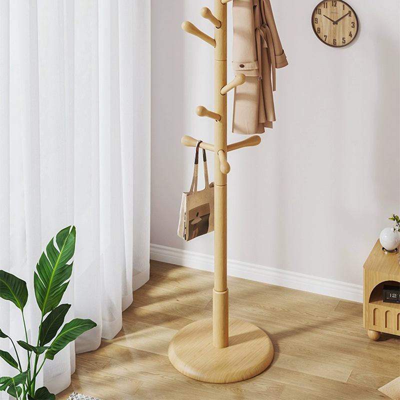 Solid Wood Hanger Floor Standing Wardrobe Rack Clothes Hanging Rack