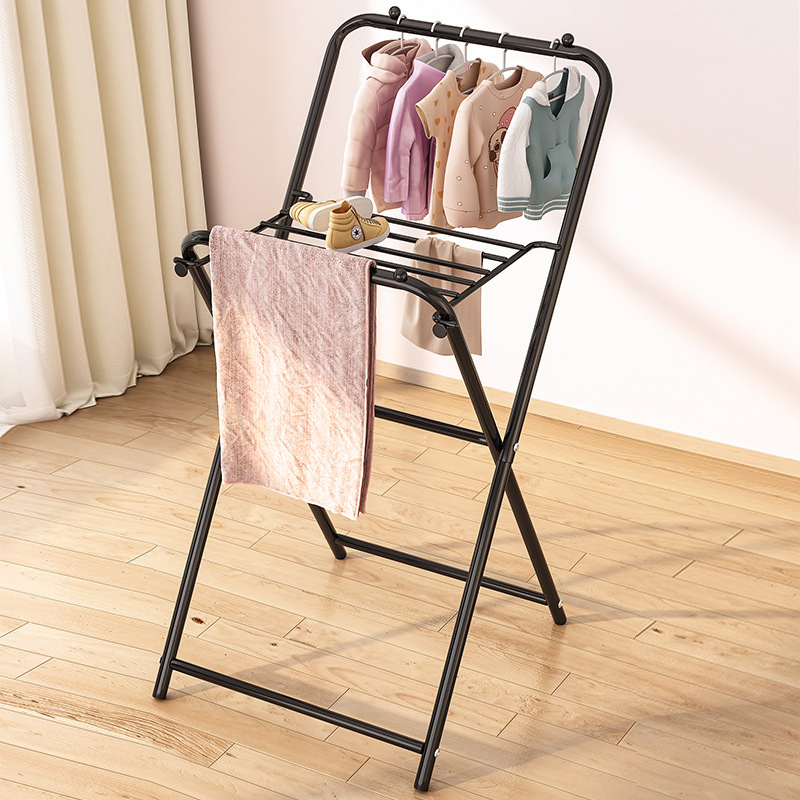 Sanipro Living Room Folding Clothes Drying Hanger Household Balcony Laundry Hanging Rack Bedroom Portable Small Drying Rack