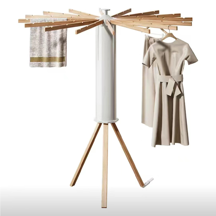 Sanipro Solid Wood Octopus Shape Portable Foldable Garment Drying Rack Household Floor-Standing Retractable Clothes Hanger