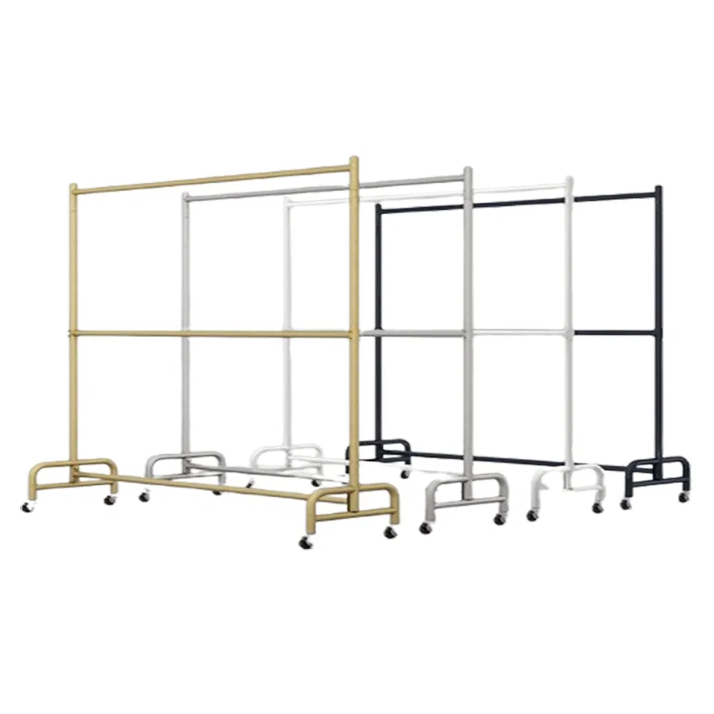 Hot Selling Floor Standing Multi-Layer Underwear/Underwear/Socks Display Rack in Gold/Black/White with Wheels and Savings Basket Made of Metal for Couture