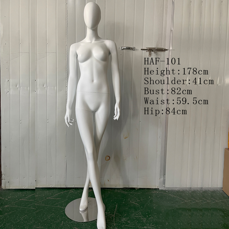 Fiberglass Standing White Female Model Full Body Mannequin