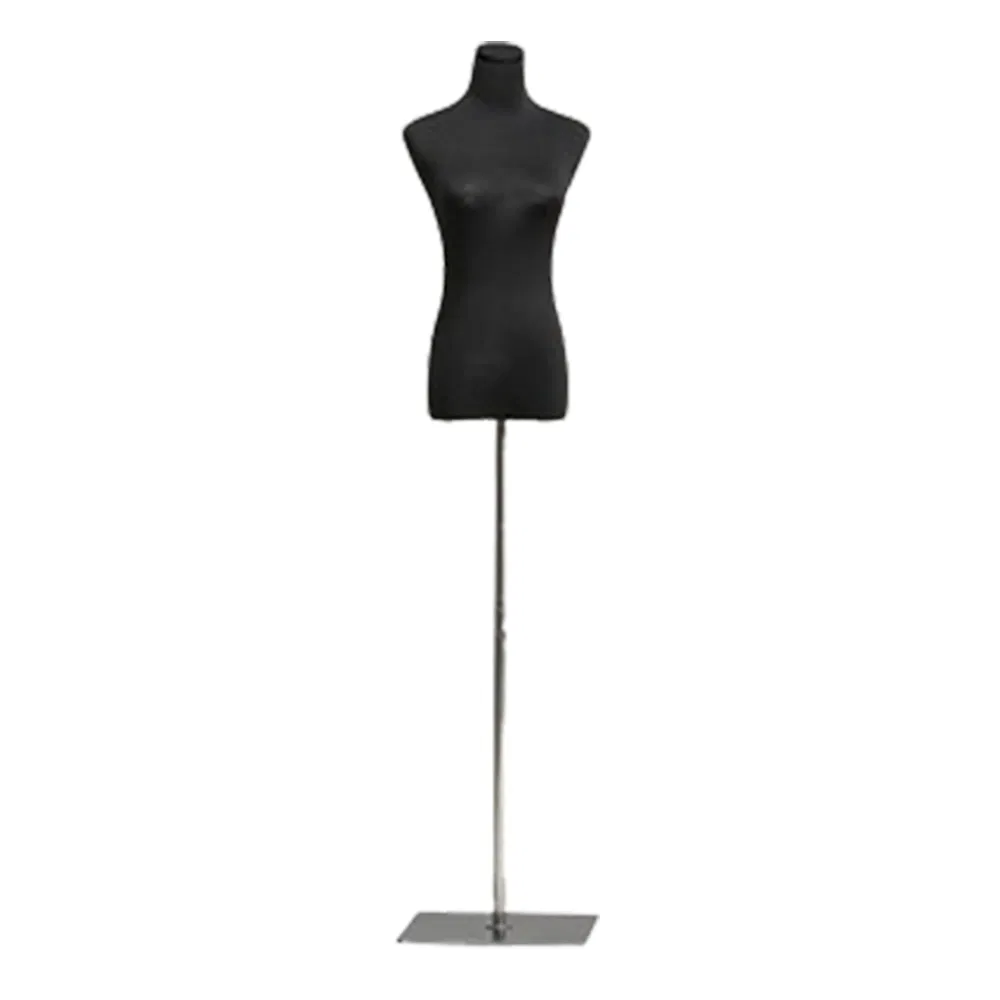Fashionable Upper Body Headless Mannequin in Matte White/Black with Versatile Cloth Covered Head Cover Made of PP/PE/ABS/Fiber Glass for Female Garment Display