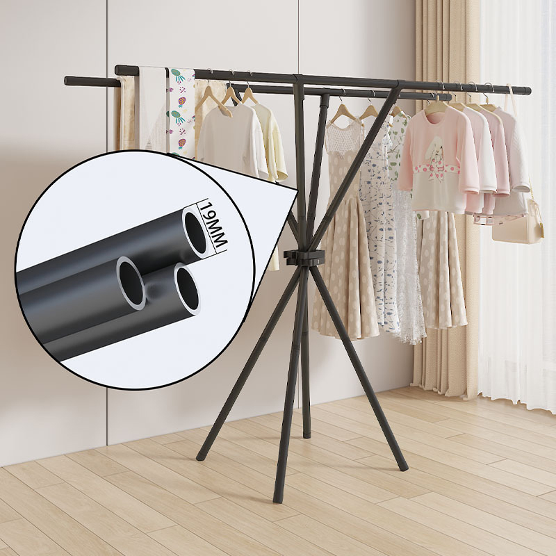 Sanipro Multi-Functional Bedroom Clothes Hanging Rack Storage Shelf Portable Balcony Foldable Laundry Drying Hanger