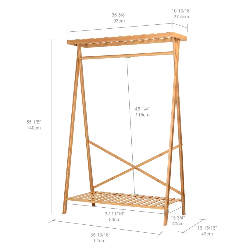 Bamboo Garment Rack 10